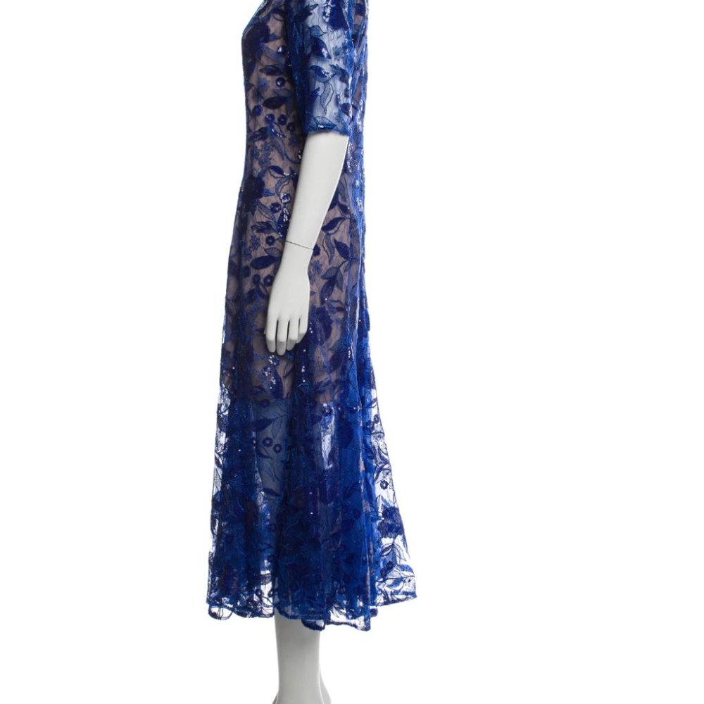 Costarellos Dress, 38 (6), Sapphire blue lace, exquisite